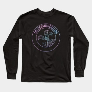 The Ocean Is Calling Mermaid Gradient Long Sleeve T-Shirt